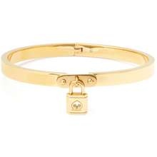 KATE SPADE NEW YORK LOCK AND SPADE CHARM BANGLE KB993 SILVER GOLD 